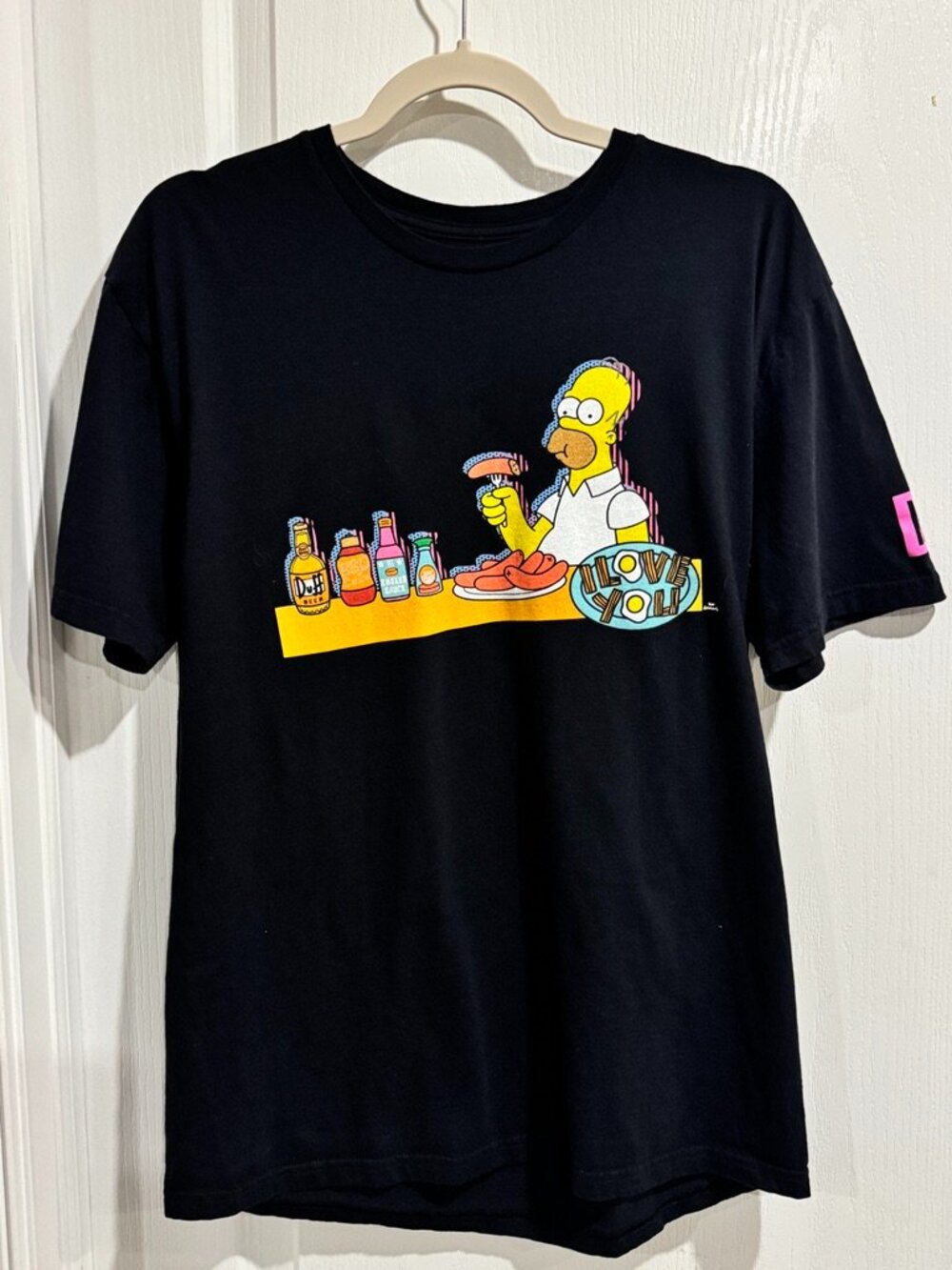 The Simpsons x Neff "Homer BBQ – I Love You" graphic tee, size L.